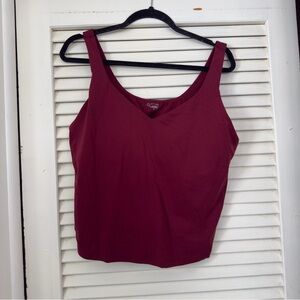 OFFLINE By Aerie Real Me Low Key Tank Top Maroon Size XXL Deep Cherry